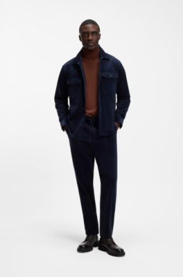 Rollneck sweater in extra-fine merino wool, Brown