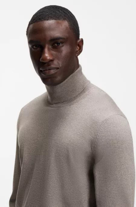 Rollkragenpullover aus extrafeiner Merinowolle