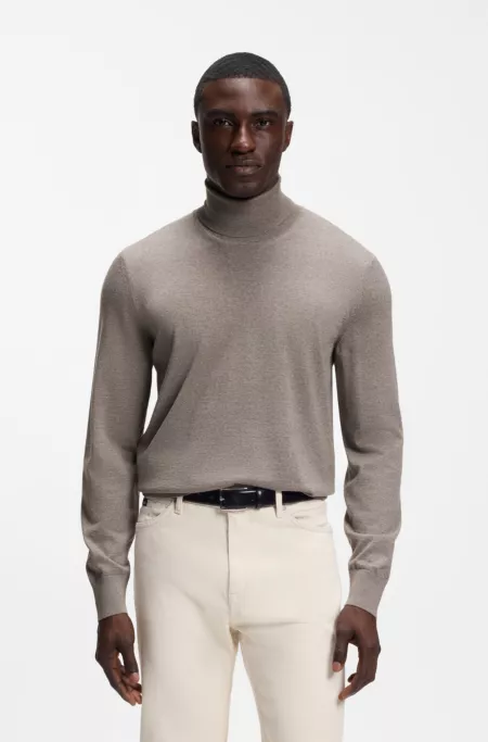 Rollkragenpullover aus extrafeiner Merinowolle