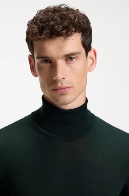 Pull à col roulé en laine mérinos extra fine