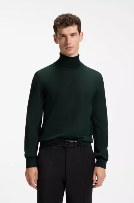 Pull à col roulé en laine mérinos extra fine