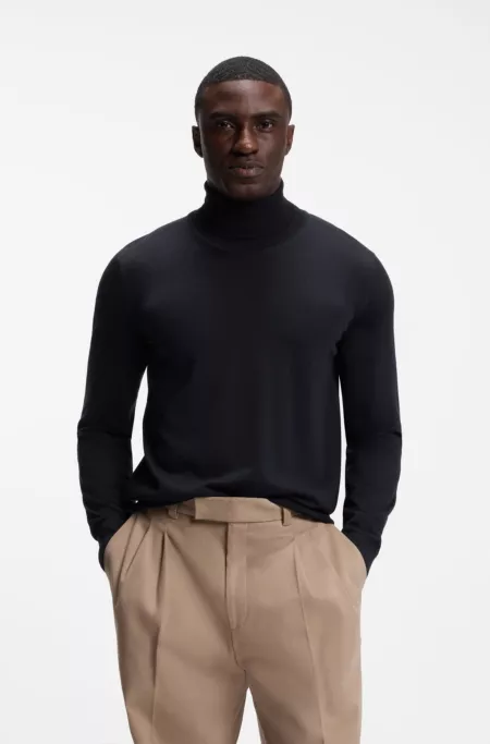 Pull à col roulé en laine mérinos extra fine