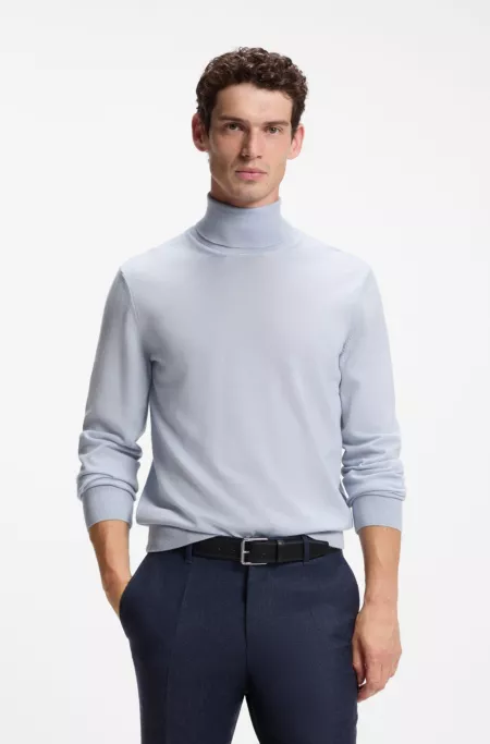 Pull à col roulé en laine mérinos extra fine
