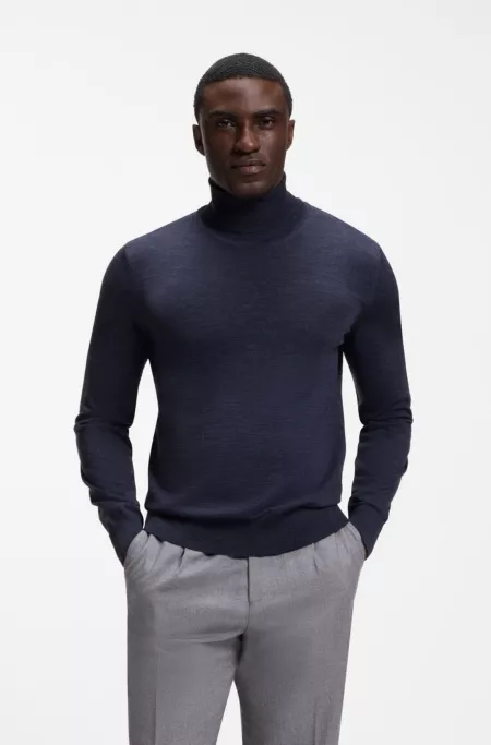 Pull à col roulé en laine mérinos extra fine