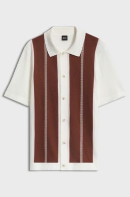 Colour-blocked cardigan, Brown