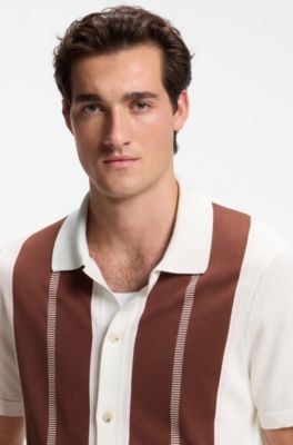 Colour-blocked cardigan, Brown