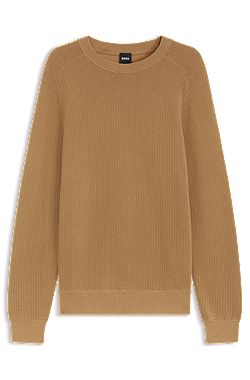 Knitted sweater in cotton and virgin wool