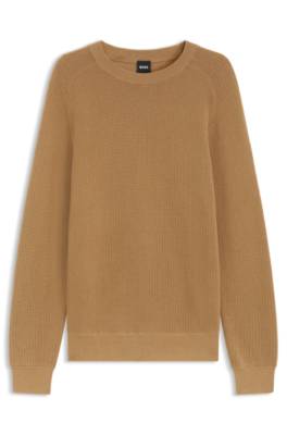 Boss Knitted sweater in cotton and virgin wool stickade tröjor herr – bild 4