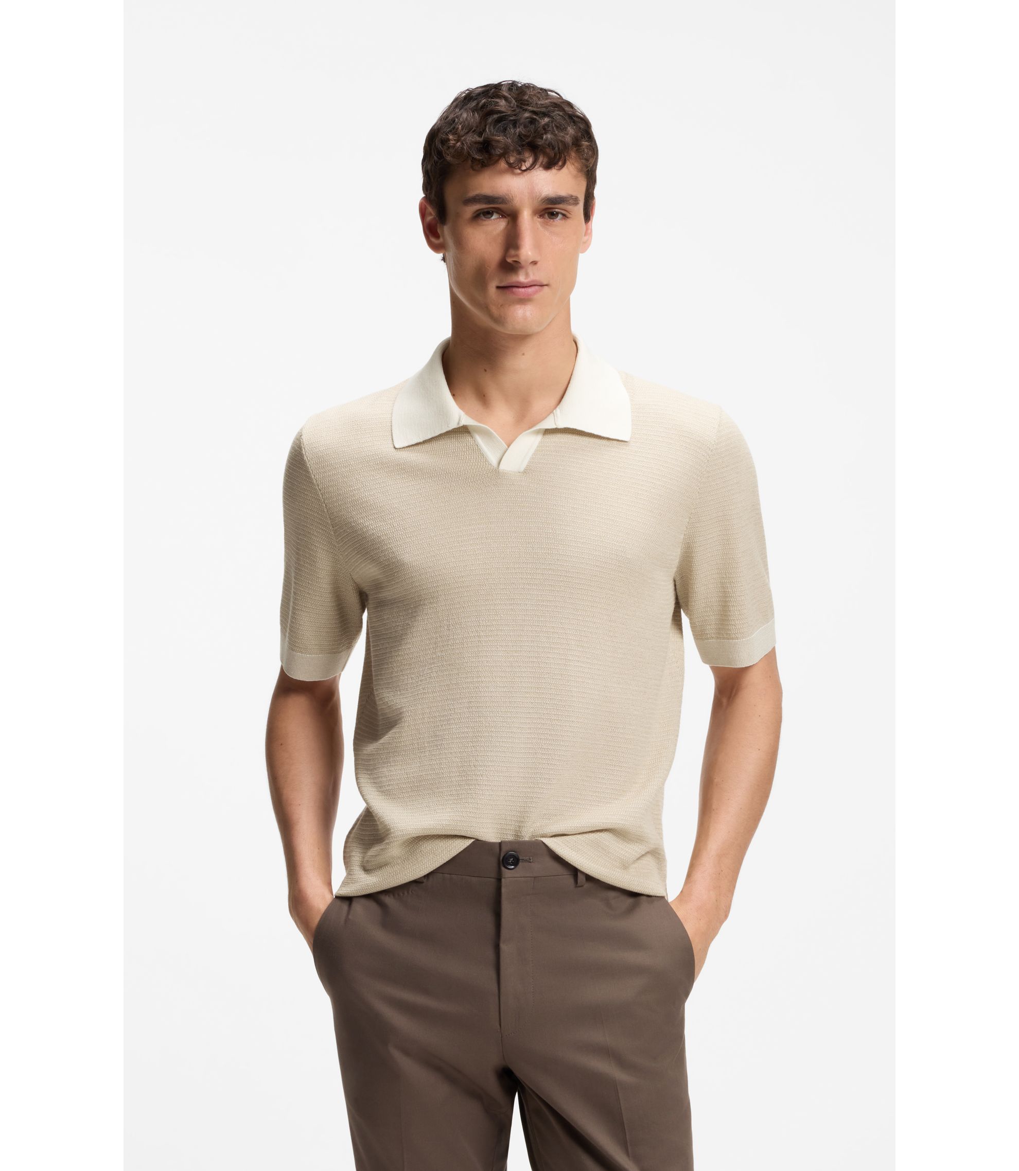 SLOANE コットンシルク ポロニット SLOANE（スローン）ウォッシャブルポリコットンニットポロ SL9W-697