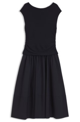 Structured-jersey dress with poplin skirt 3