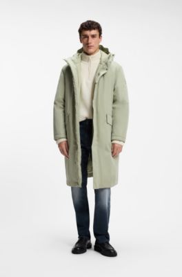 Padded parka with adjustable details, Light Green