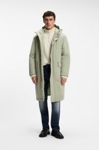 Padded parka with adjustable details, Light Green