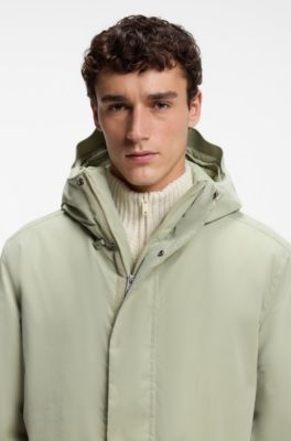 Padded parka with adjustable details, Light Green