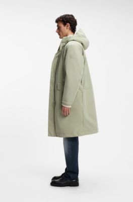 Padded parka with adjustable details, Light Green