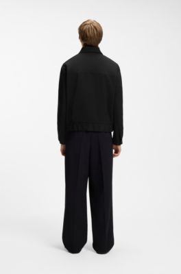 Modern-fit jacket in performance-stretch canvas, Black