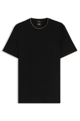 Boss Uomo Nero T-Shirt Slim Fit In Cotone A Girocollo
