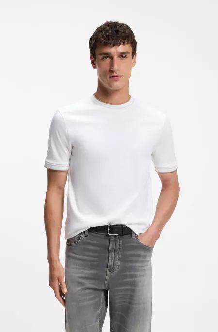 Slim-fit cotton T-shirt with crew neck