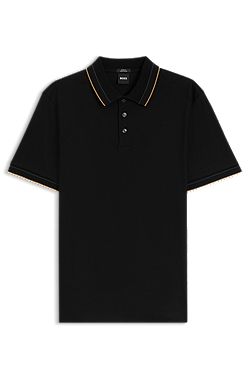 スリムフィット ポロシャツ シルケットコットン