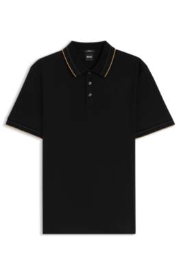 Boss Slim-fit polo shirt in mercerised cotton pikéer herr – bild 4