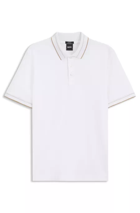 Slim-fit polo shirt in mercerised cotton