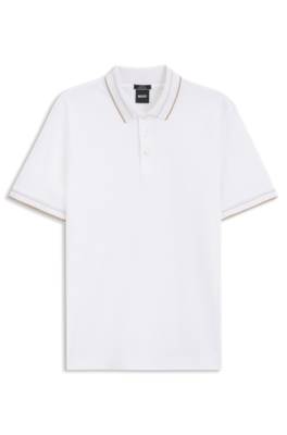 Boss Slim-fit polo shirt in mercerised cotton pikéer herr – bild 4