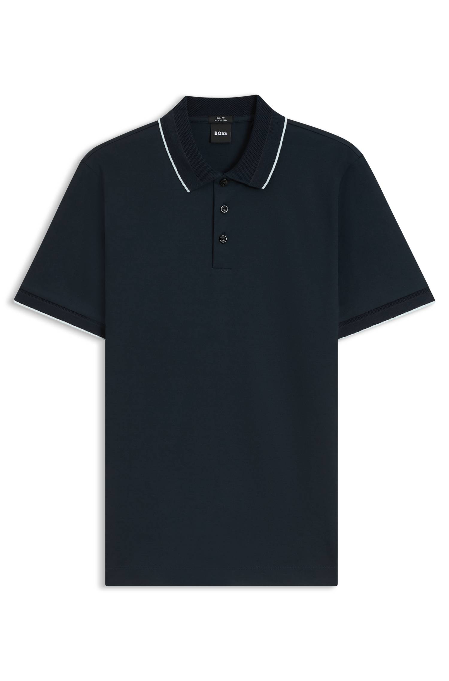 Boss Slim-fit polo shirt in mercerised cotton pikéer herr – bild 4