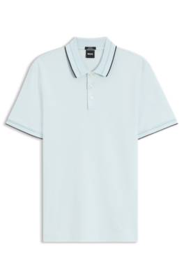 Boss Slim-fit polo shirt in mercerised cotton pikéer herr – bild 4