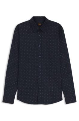 Boss Regular-fit shirt in stretch-cotton dobby casual skjortor herr – bild 4