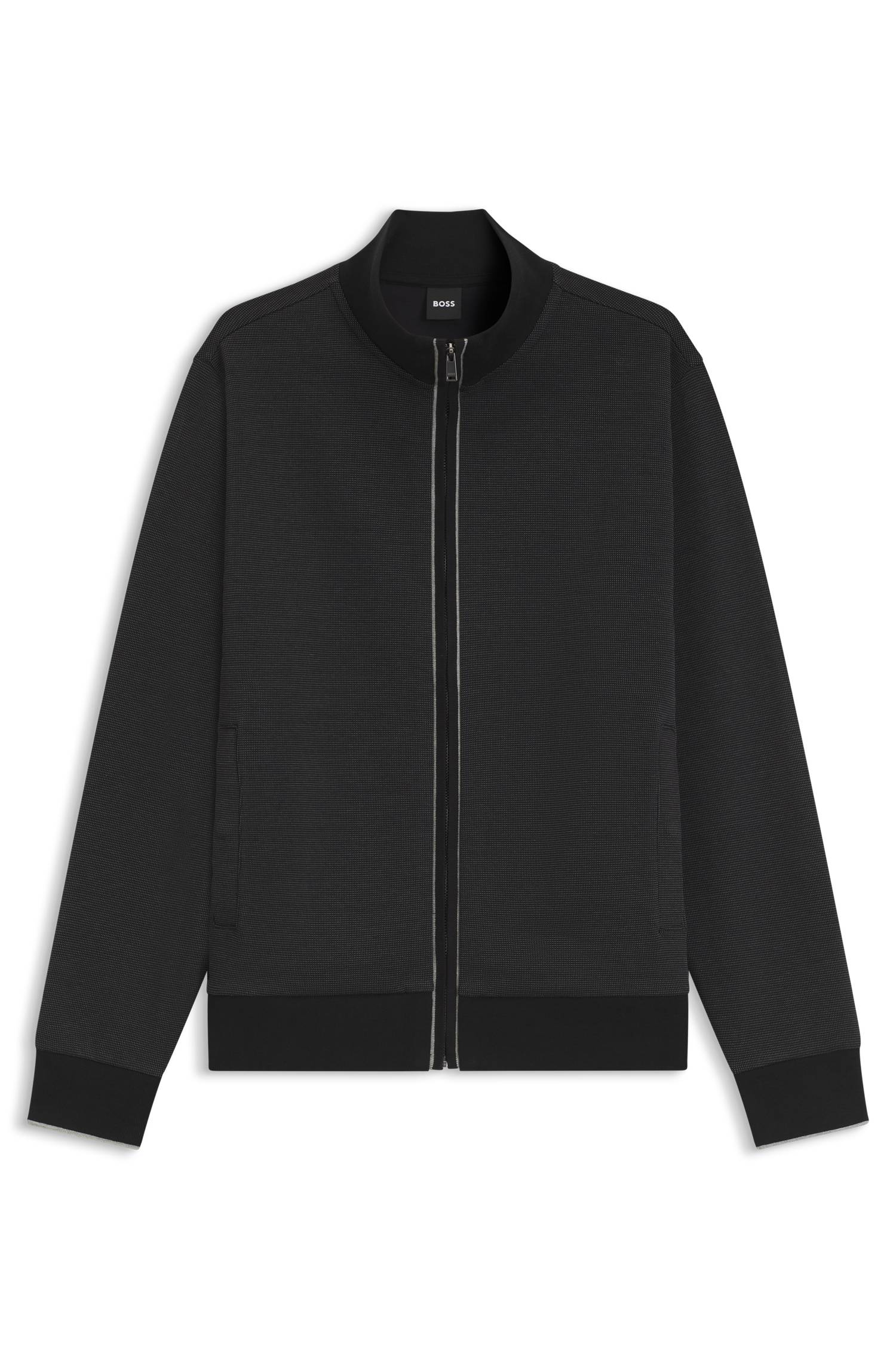 Boss Cotton sweatshirt with zip neck herr – bild 4