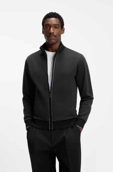 Sweatshirt aus Baumwolle mit Troyerkragen