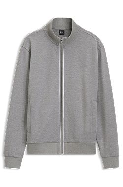 Cotton sweatshirt with zip neck