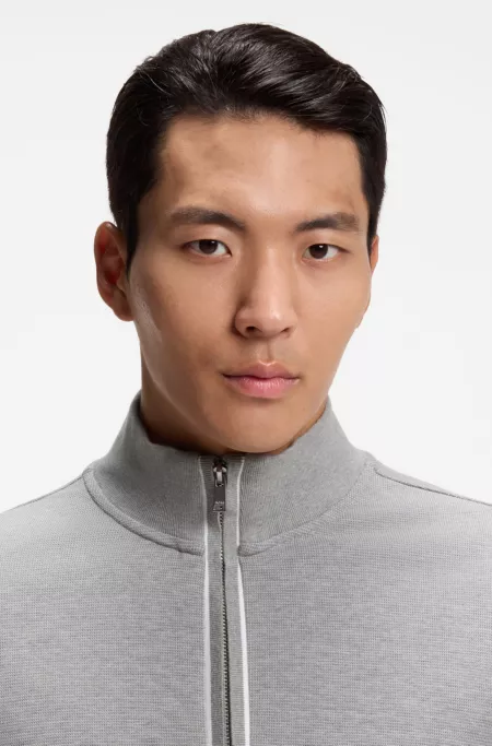 Sweat en coton à encolure zippée
