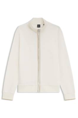 Cotton sweatshirt with zip neck 1