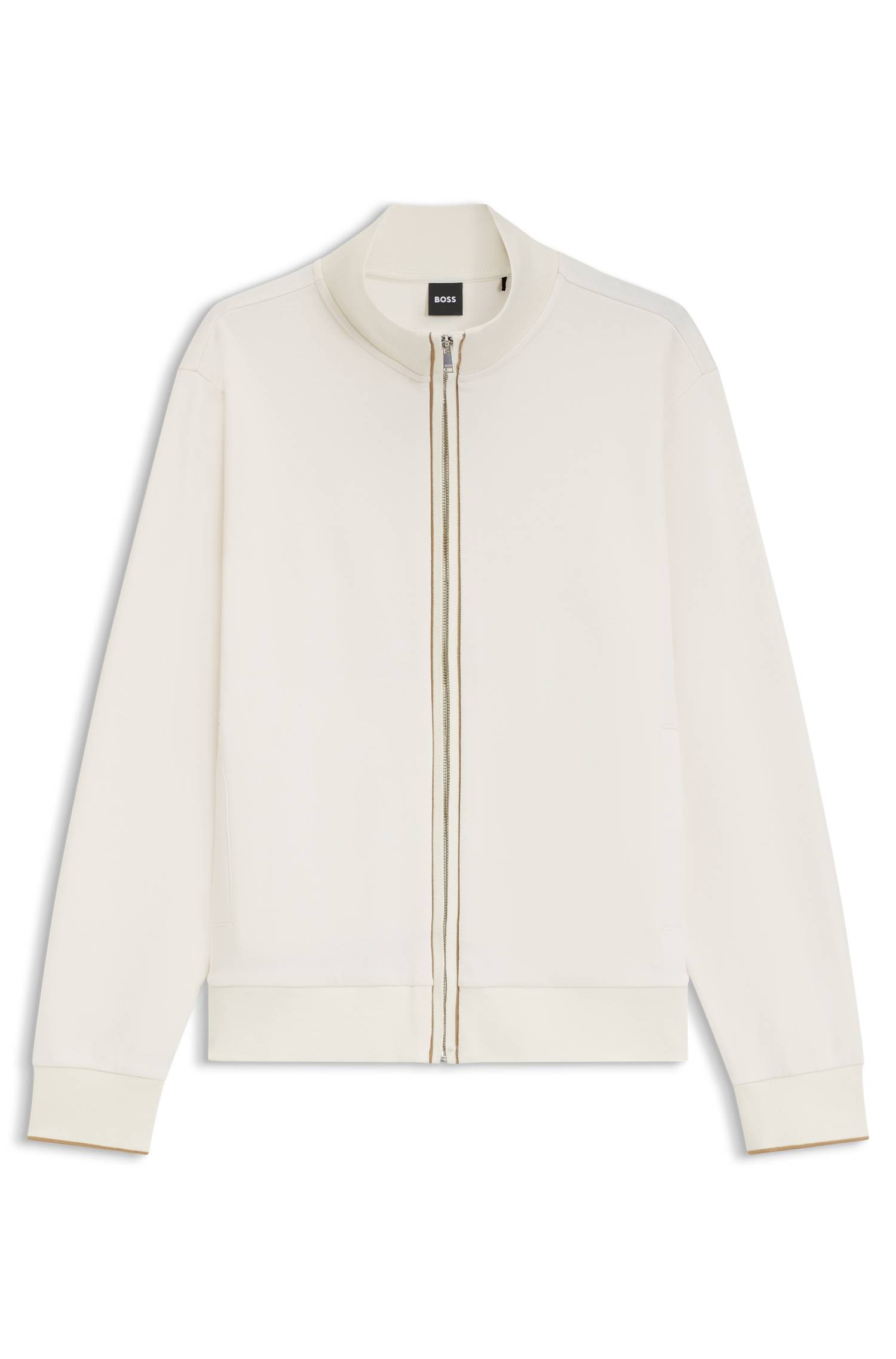 Boss Cotton sweatshirt with zip neck herr – bild 4