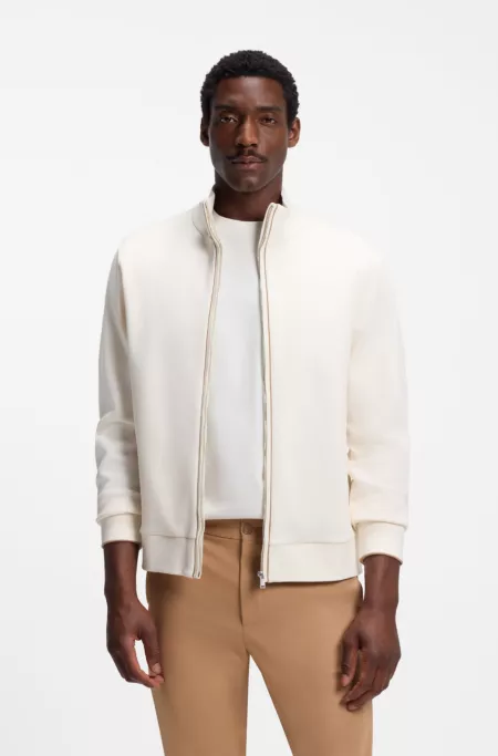 Sudadera con cuello con cremallera en algodón