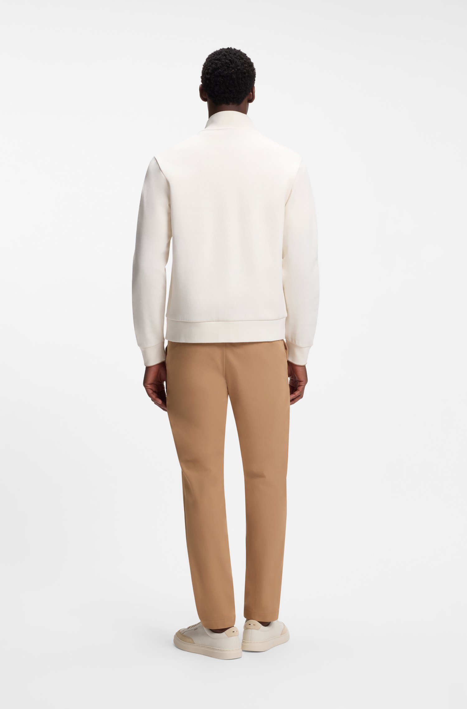 Boss Cotton sweatshirt with zip neck herr – bild 3