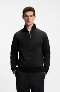 Katoenen sweatshirt met opstaande kraag , Zwart