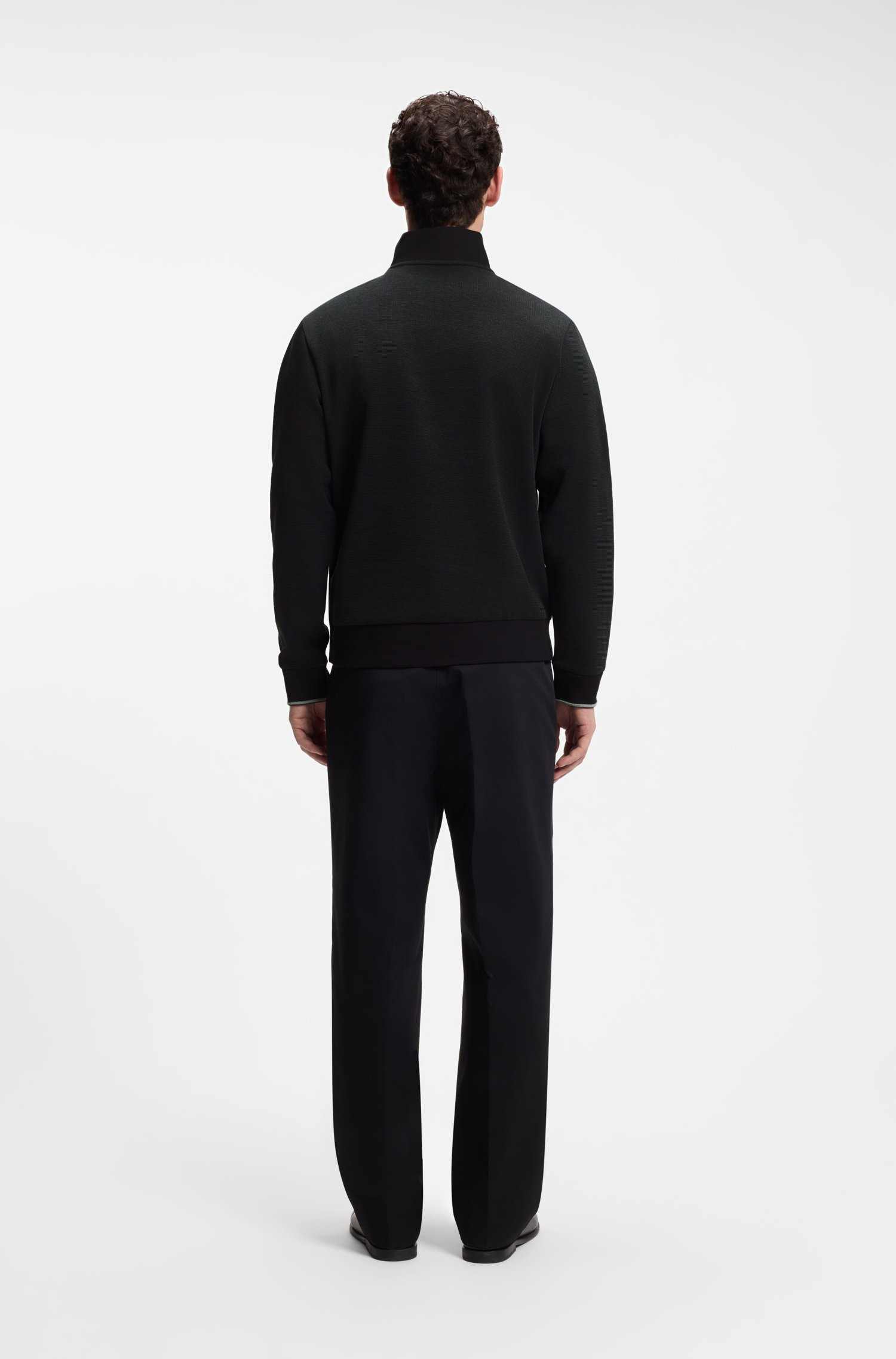 Boss Funnel-neck cotton sweatshirt herr – bild 3