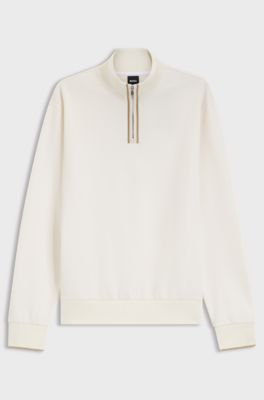 Funnel-neck cotton sweatshirt , Natural