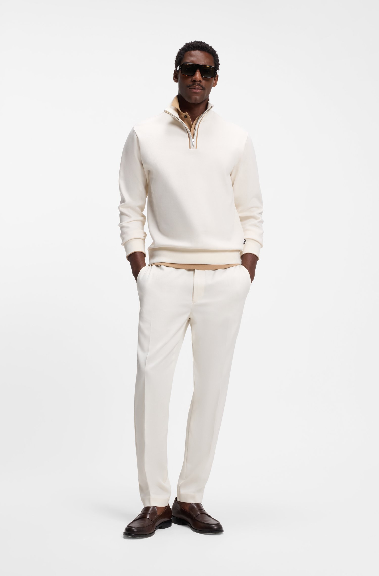 Boss Funnel-neck cotton sweatshirt herr – bild 2