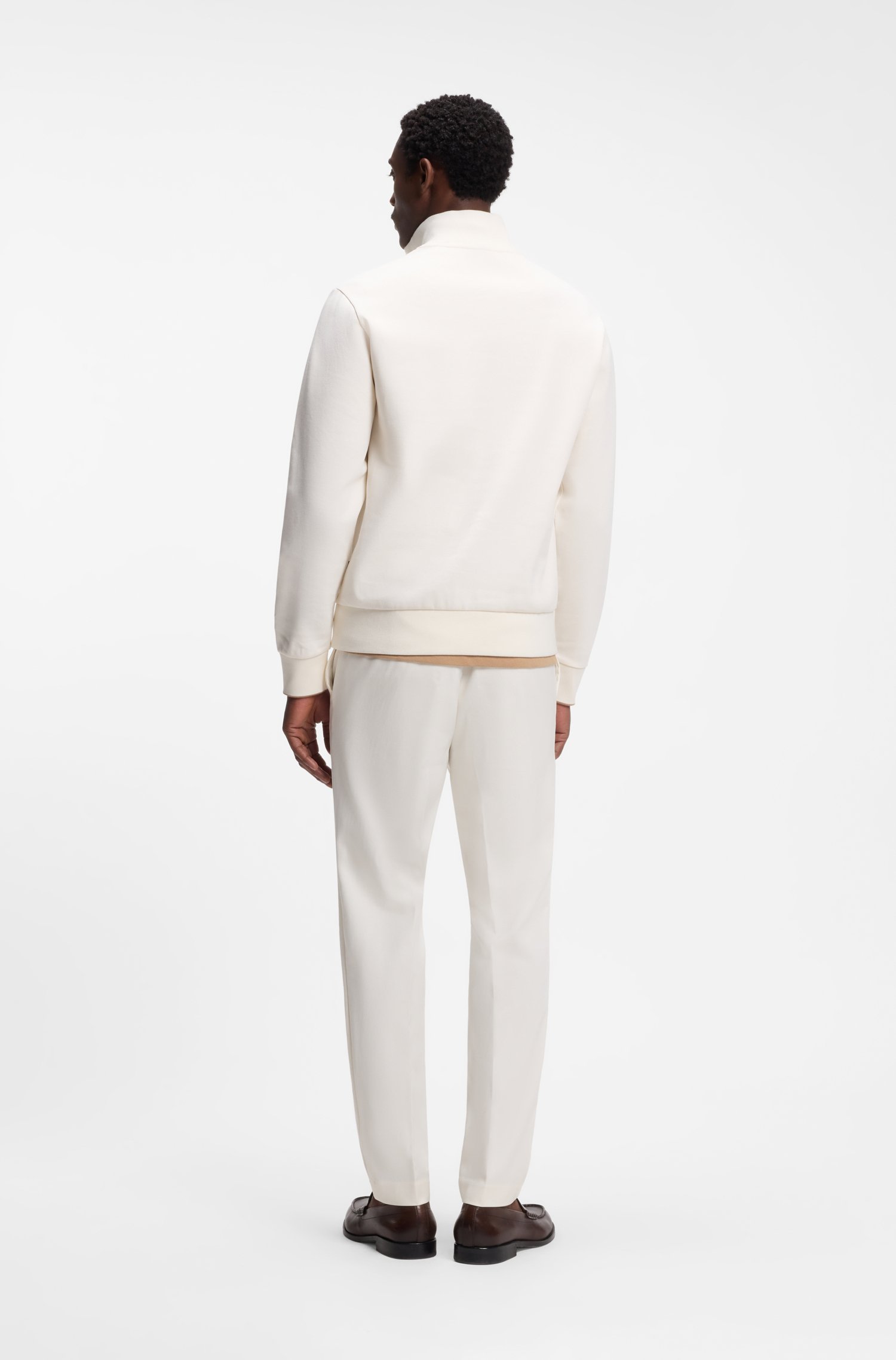 Boss Funnel-neck cotton sweatshirt herr – bild 3