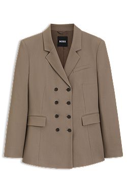 Blazer de ajuste slim em sarja de gabardine