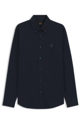 Boss Regular-fit button-down shirt in cotton twill casual skjortor herr – bild 4