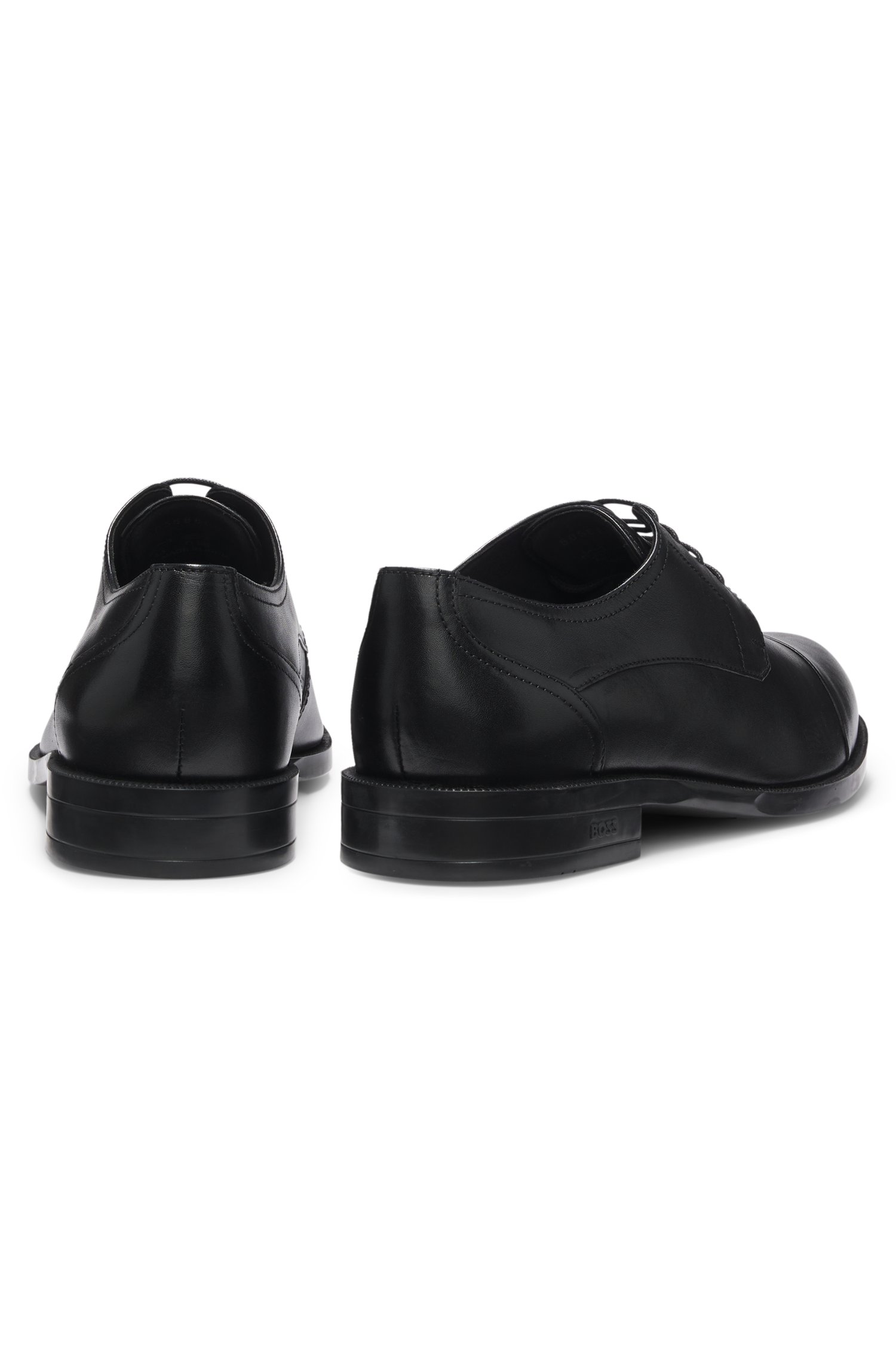Boss Italian-made Derby shoes in leather with cap toe snörskor herr – bild 3
