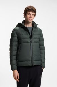 Water-repellent jacket with herringbone tape, Dark Green