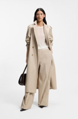 Knitted cardigan with rear button closure, White