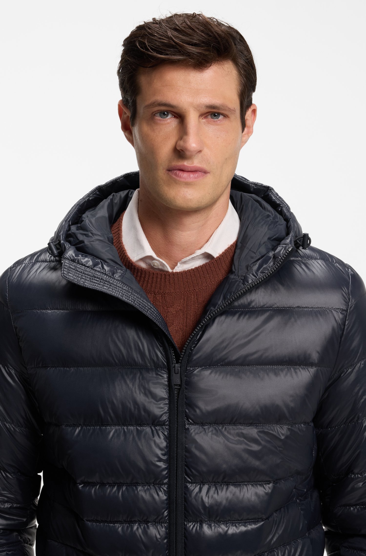 Boss Hooded down jacket in water-repellent fabric jackor herr – bild 3