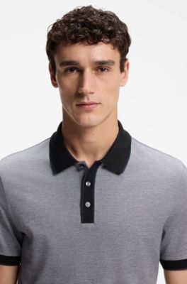 Regular-fit polo shirt in cotton, Grey