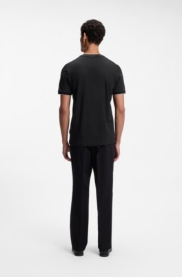 Boss Regular-fit T-shirt in structured cotton with tipping details herr – bild 3