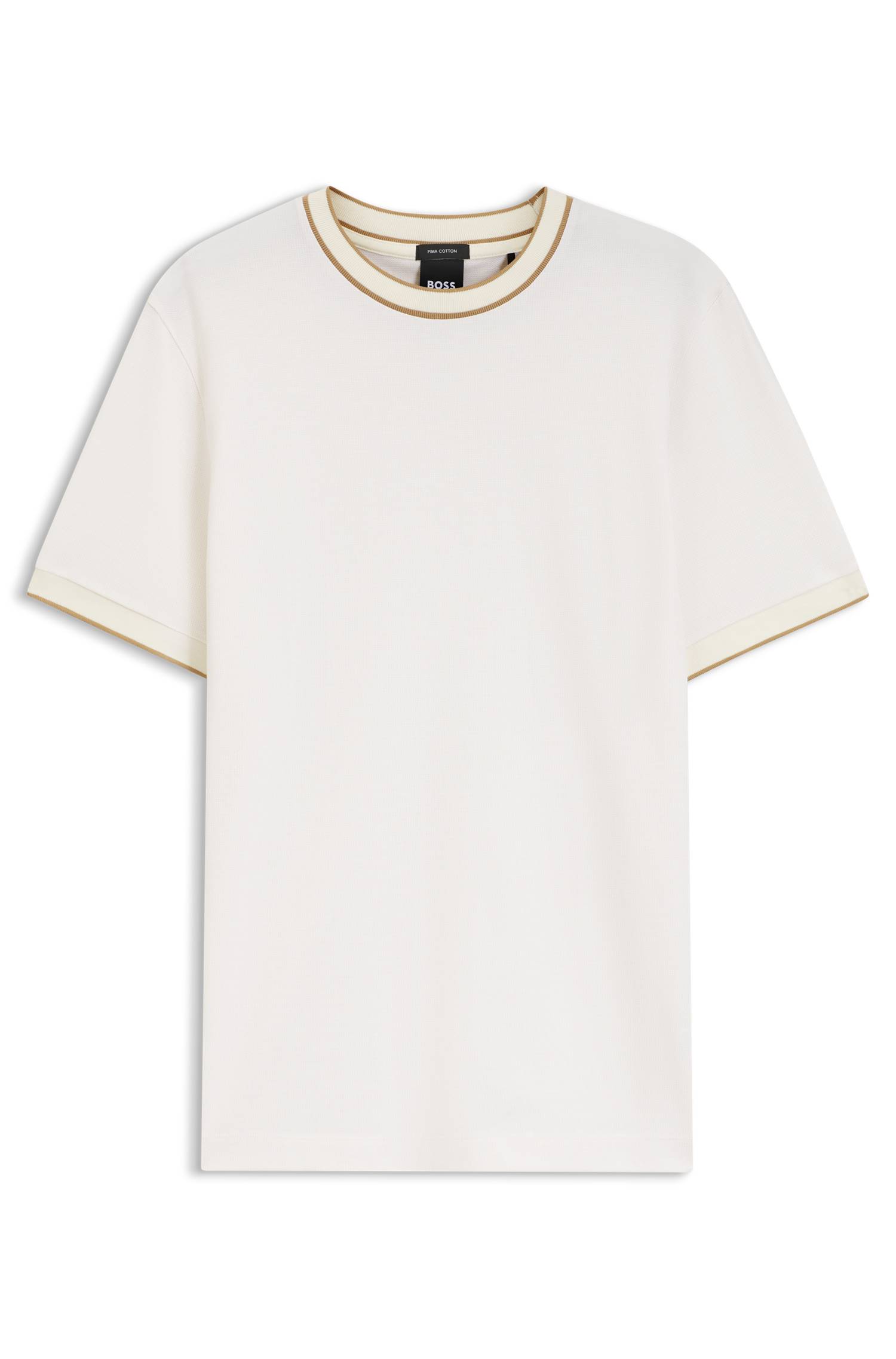 Boss Regular-fit T-shirt in structured cotton with tipping details herr – bild 4